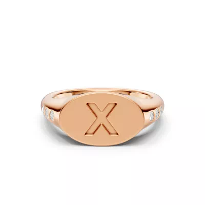 Initial Signet Lab Diamond Accent Ring - X