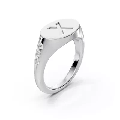 Initial Signet Lab Diamond Accent Ring - X