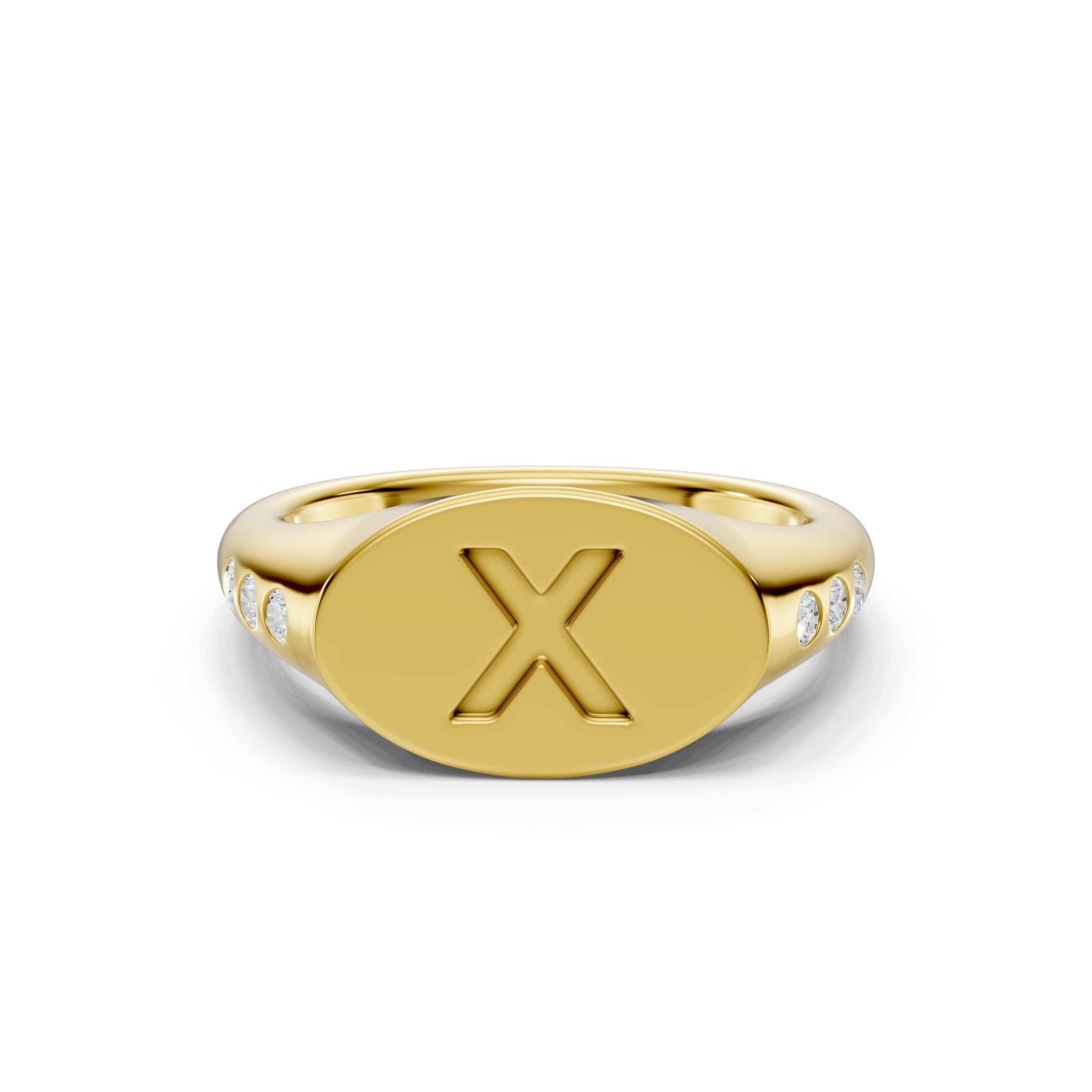 Initial Signet Lab Diamond Accent Ring - X