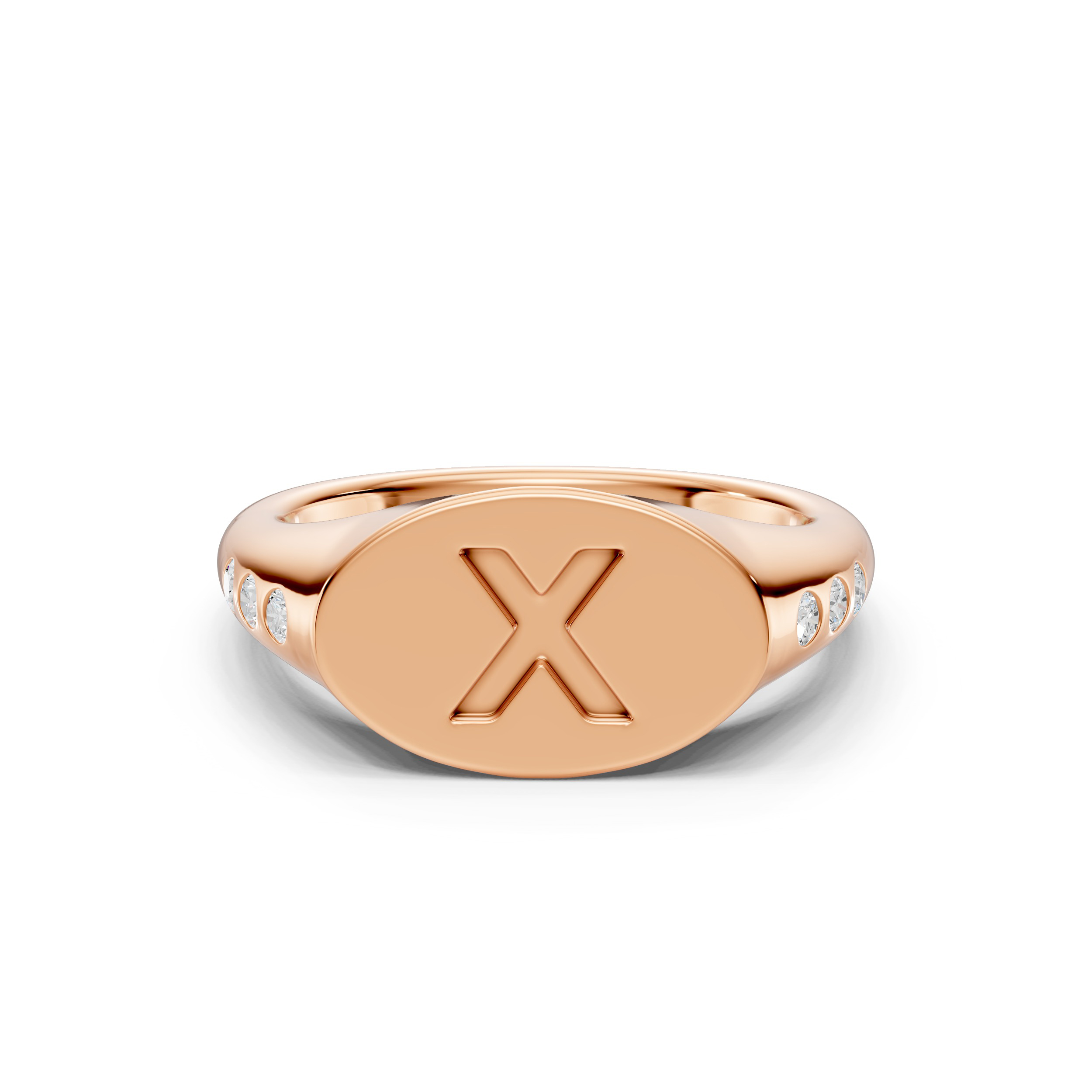 Initial Signet Lab Diamond Accent Ring - X