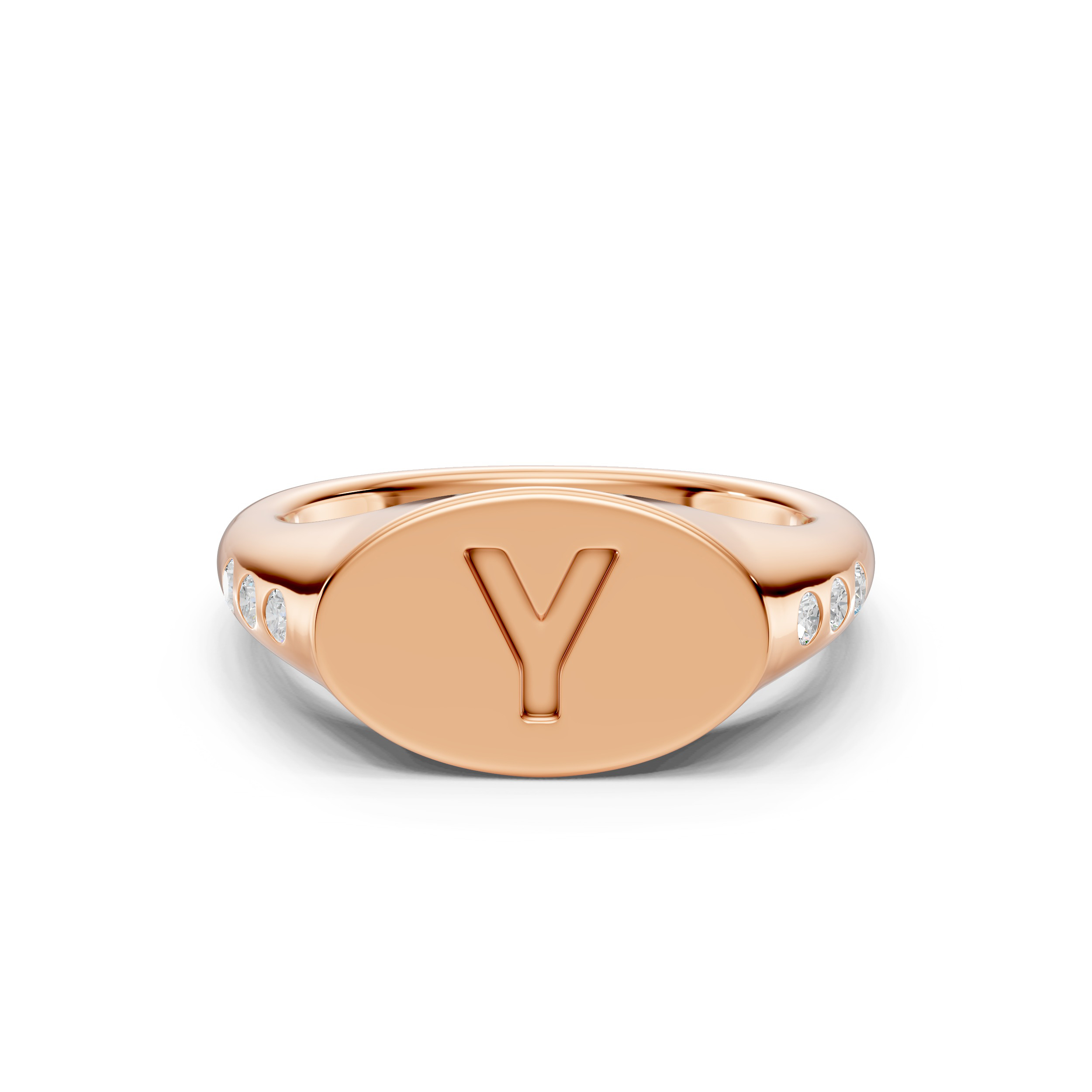 Initial Signet Diamond Accent Ring - Y