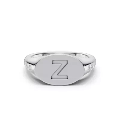 Initial Signet Diamond Accent Ring - Z