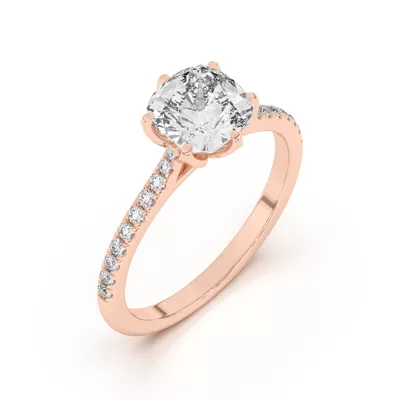 Marigold Tulip Inspired 6 Prong Lab Engagement Ring