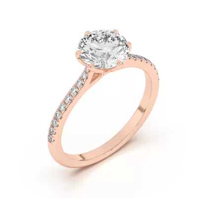 Marigold Tulip Inspired 6 Prong Lab Engagement Ring