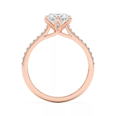 Marigold Tulip Inspired 6 Prong Lab Engagement Ring