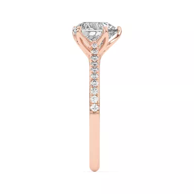 Marigold Tulip Inspired 6 Prong Lab Engagement Ring