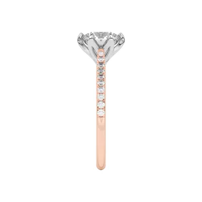 Marigold Tulip Inspired 6 Prong Two-Tone Engagement Ring