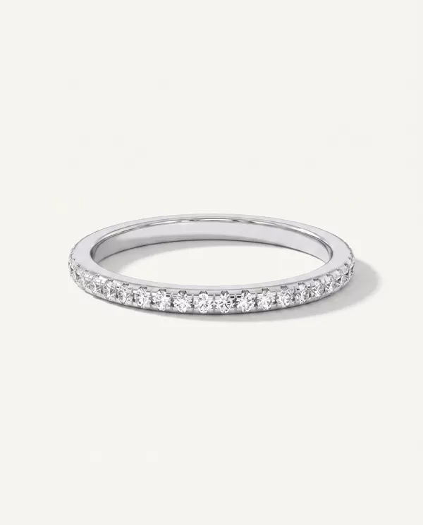 Women’s Wedding Ring Marigold Pavé Lab Band