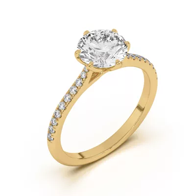 Marigold Tulip-Inspired 6 Prong Lab Engagement Ring