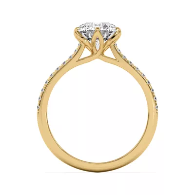 Marigold Tulip-Inspired 6 Prong Lab Engagement Ring