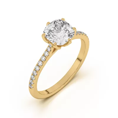 Marigold Tulip Inspired 6 Prong Lab Engagement Ring