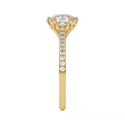 Marigold Tulip Inspired 6 Prong Lab Engagement Ring