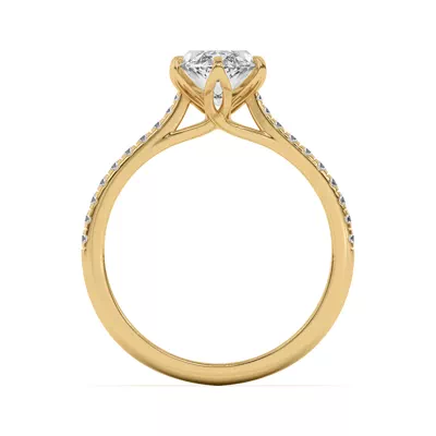 Marigold Tulip Inspired 6 Prong Lab Engagement Ring