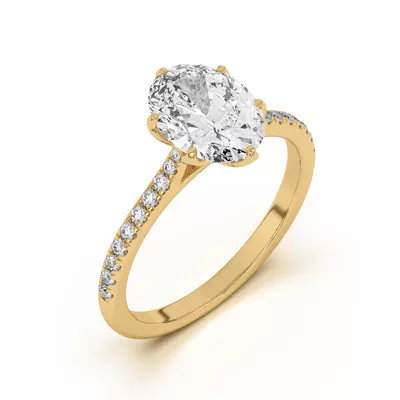 Marigold Tulip Inspired 6 Prong Lab Engagement Ring