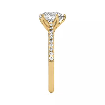 Marigold Tulip Inspired 6 Prong Lab Engagement Ring
