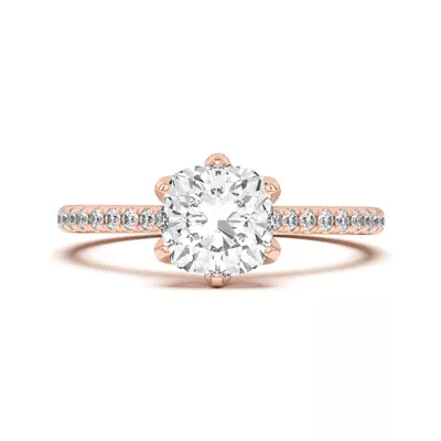 Marigold Tulip Inspired 6 Prong Lab Engagement Ring