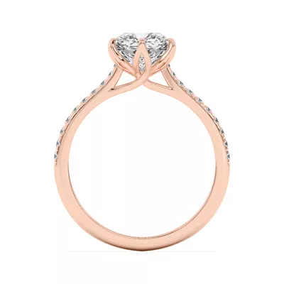 Marigold Tulip Inspired 6 Prong Lab Engagement Ring