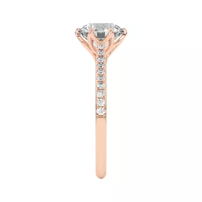 Marigold Tulip Inspired 6 Prong Lab Engagement Ring