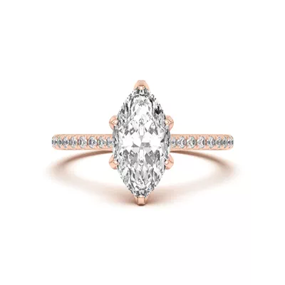 Marigold Tulip Inspired 6 Prong Lab Engagement Ring
