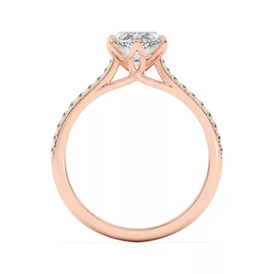 Marigold Tulip Inspired 6 Prong Lab Engagement Ring