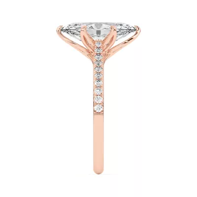 Marigold Tulip Inspired 6 Prong Lab Engagement Ring