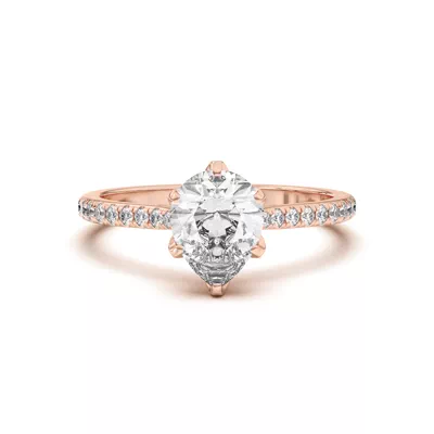 Marigold Tulip Inspired 6 Prong Lab Engagement Ring