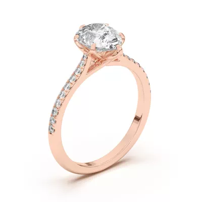 Marigold Tulip Inspired 6 Prong Lab Engagement Ring
