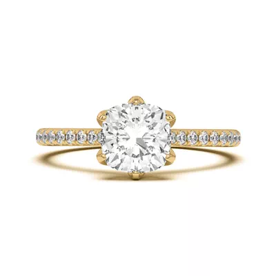 Marigold Tulip Inspired 6 Prong Lab Engagement Ring