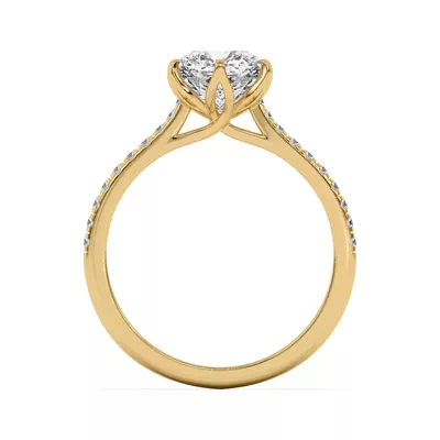 Marigold Tulip Inspired 6 Prong Lab Engagement Ring