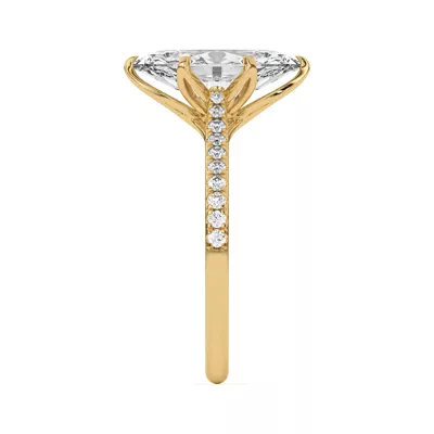 Marigold Tulip Inspired 6 Prong Lab Engagement Ring