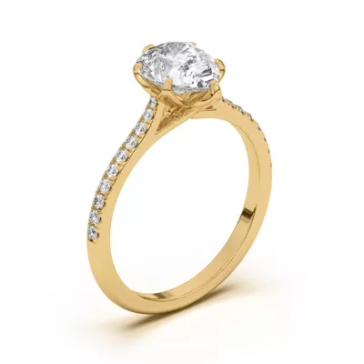 Marigold Tulip Inspired 6 Prong Lab Engagement Ring