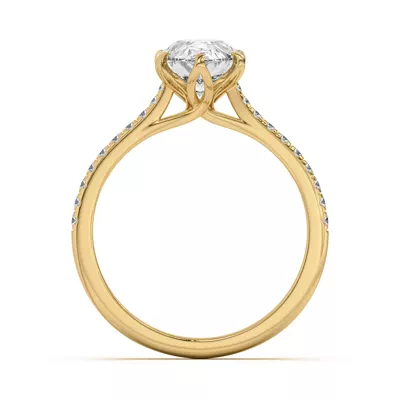 Marigold Tulip Inspired 6 Prong Lab Engagement Ring