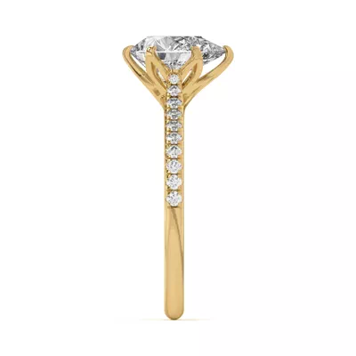 Marigold Tulip Inspired 6 Prong Lab Engagement Ring
