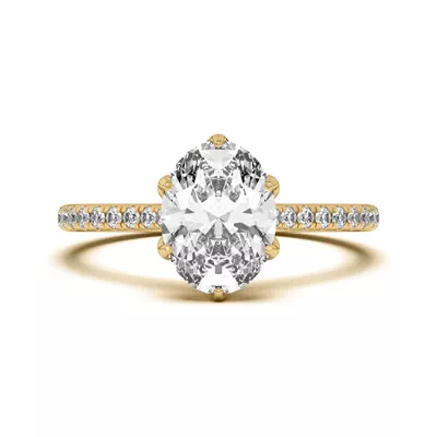 Marigold Tulip Inspired 6 Prong Lab Engagement Ring