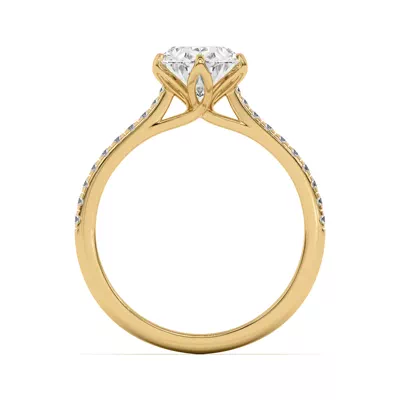 Marigold Tulip Inspired 6 Prong Lab Engagement Ring