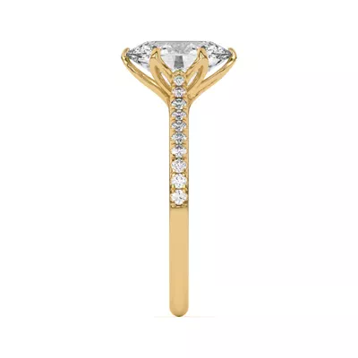 Marigold Tulip Inspired 6 Prong Lab Engagement Ring