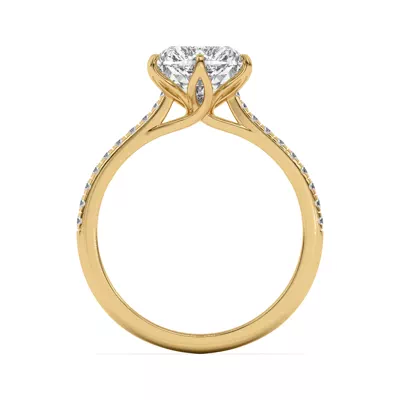 Marigold Tulip Inspired 6 Prong Lab Engagement Ring