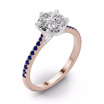 Marigold Tulip Inspired Sapphire Two-Tone Engagement Ring