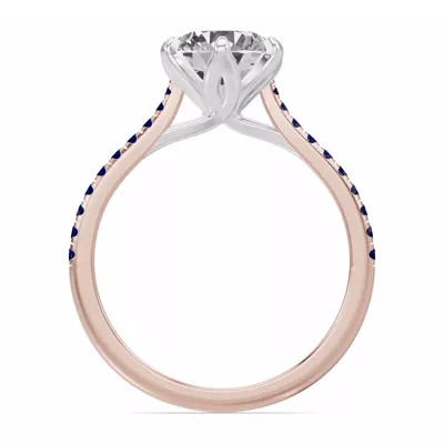 Marigold Tulip Inspired Sapphire Two-Tone Engagement Ring