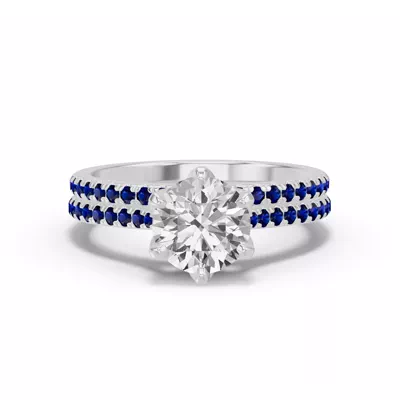 Marigold Pavé Sapphire Band