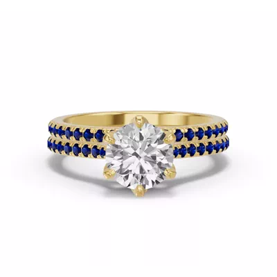 Marigold Pavé Sapphire Band