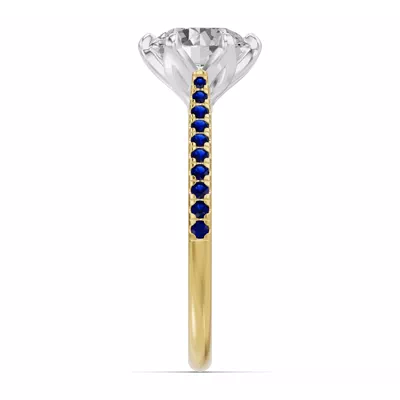 Marigold Tulip Inspired Sapphire Two-Tone Engagement Ring