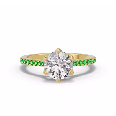 Marigold Tulip-Inspired Tsavorite Engagement Ring