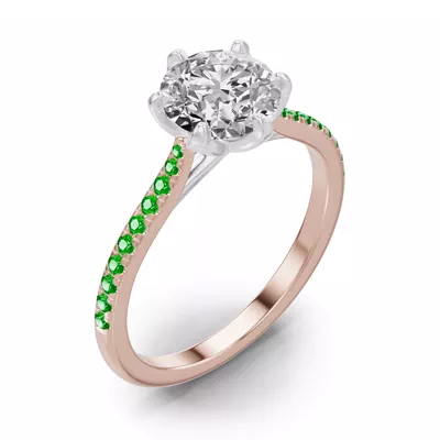 Marigold Tulip-Inspired Tsavorite Two-Tone Engagement Ring