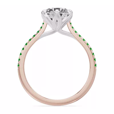 Marigold Tulip Inspired Tsavorite Two-Tone Engagement Ring