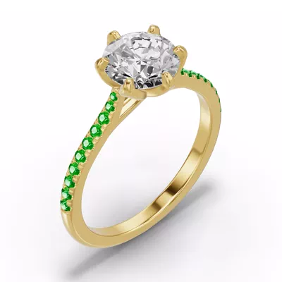 Marigold Tulip-Inspired Tsavorite Engagement Ring
