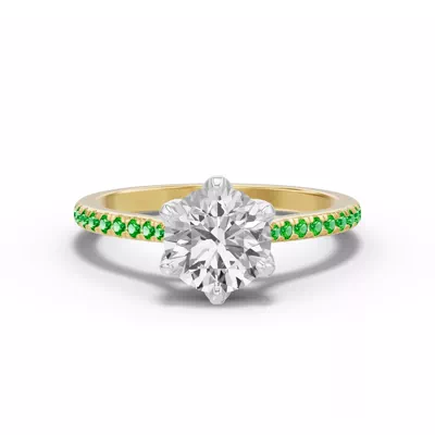 Marigold Tulip-Inspired Tsavorite Two-Tone Engagement Ring