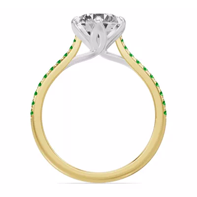 Marigold Tulip-Inspired Tsavorite Two-Tone Engagement Ring