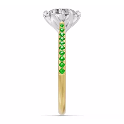 Marigold Tulip-Inspired Tsavorite Two-Tone Engagement Ring