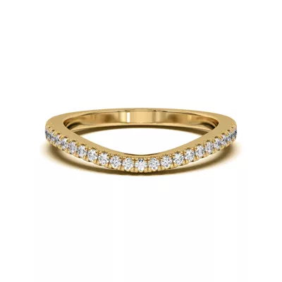 Farrah Curved Pavé Band